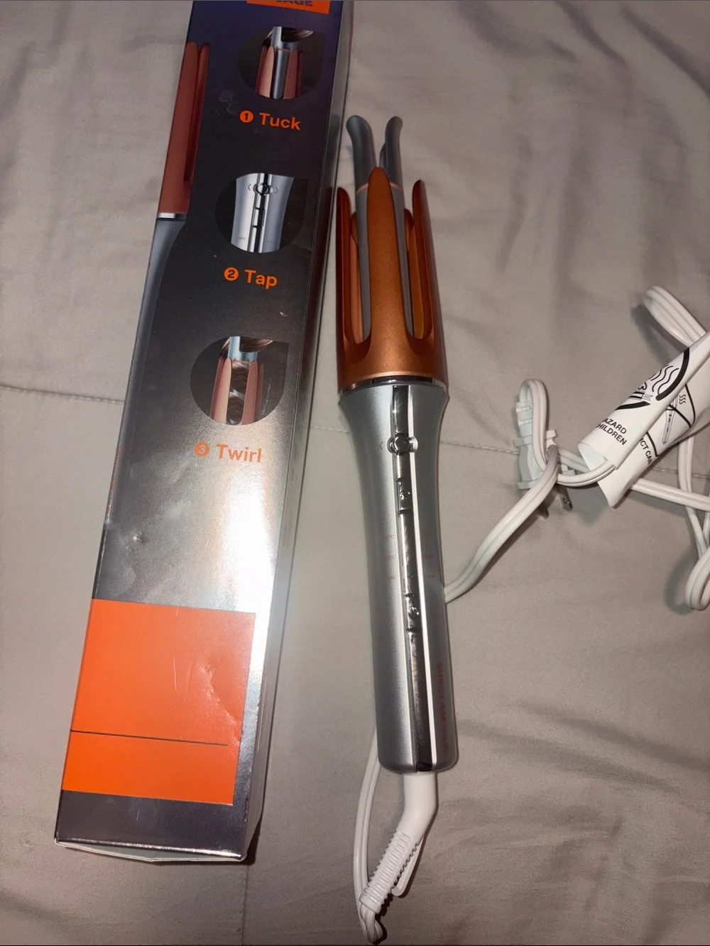 SheGlam Hair It-Curl One-Touch Instant Curler - Silver & Orange